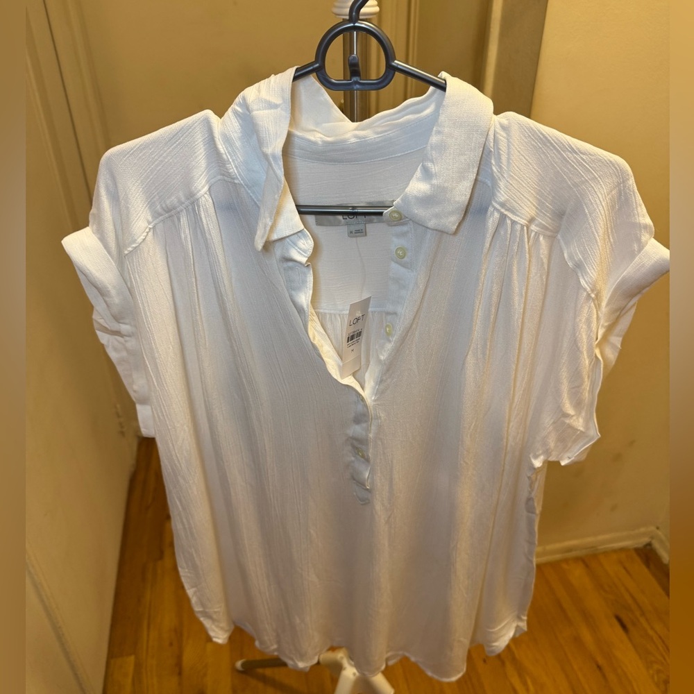 LOFT White Women's Button Up Top